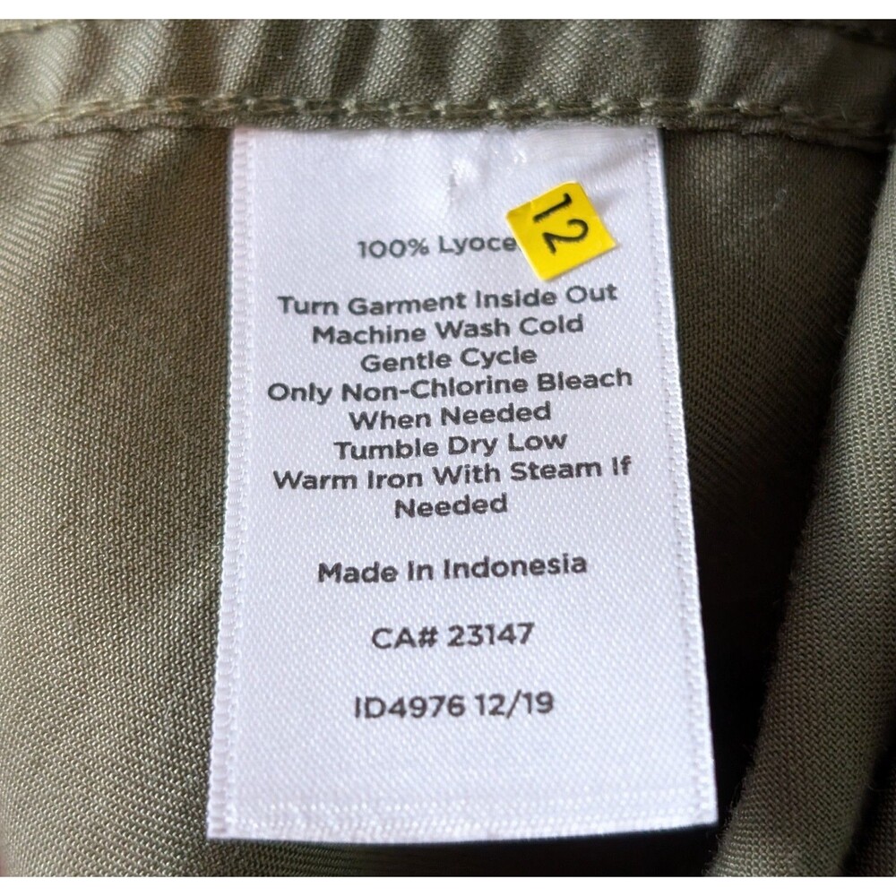 NWOT Talbots Size XL Petite Utility Blouse Roll Tab Sleeves Lyocell Safari - Picture 6 of 8